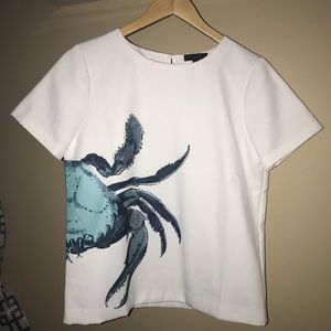 J. Crew Blue Crab Top